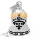 American Biker Ride Bell aus Edelstahl silber gold Adler Sterne Glücksbringer Glocke
